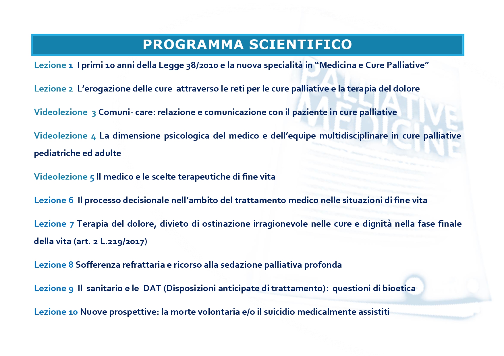 PROGRAMMA SCIENTIFICO CORSO ECM CURE PALLIATIVE ASPETTI PSICOLOGICI ETICI E CLINICI page 0002